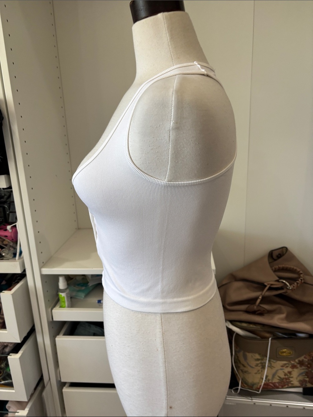 Dynamite White Ribbed Snap-Front Tank - Picture 3 of 8